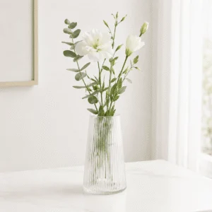 Wholesale Clear Ribbed Glass Vase - view 2