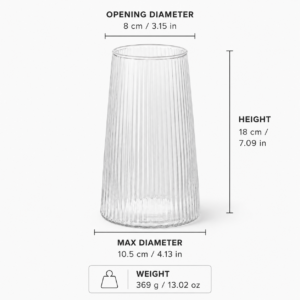 Wholesale Clear Ribbed Glass Vase - view 4