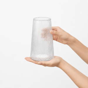 Wholesale Clear Ribbed Glass Vase - view 6