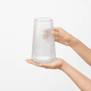 Wholesale Clear Ribbed Glass Vase - view 6
