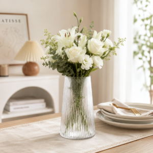 Wholesale Clear Ribbed Glass Vase - view 7