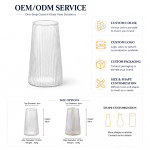 Wholesale Clear Ribbed Glass Vase - view 8