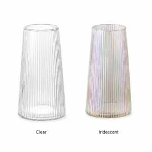 Wholesale Clear Ribbed Glass Vase - view 3