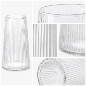 Wholesale Clear Ribbed Glass Vase - view 5
