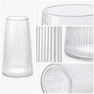 Wholesale Clear Ribbed Glass Vase - view 5