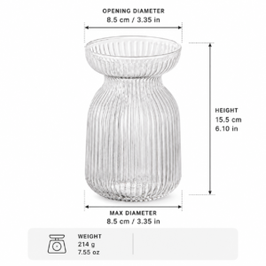 Wholesale Clear Ribbed Flared Glass Vase - view 4