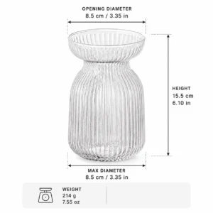 Wholesale Clear Ribbed Flared Glass Vase - view 4