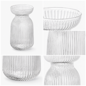 Wholesale Clear Ribbed Flared Glass Vase - view 5