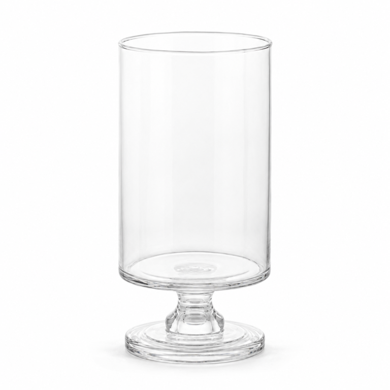 Wholesale Clear Pedestal Cylinder Glass Vase – 2 Heights - view 1