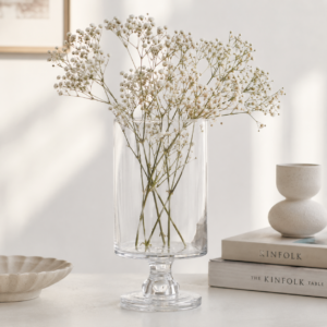 Wholesale Clear Pedestal Cylinder Glass Vase – 2 Heights - view 3