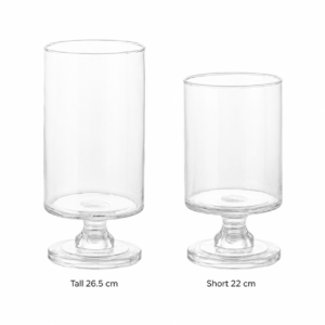 Wholesale Clear Pedestal Cylinder Glass Vase – 2 Heights - view 2