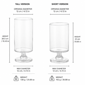 Wholesale Clear Pedestal Cylinder Glass Vase – 2 Heights - view 4