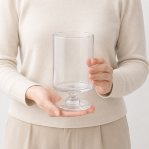 Wholesale Clear Pedestal Cylinder Glass Vase – 2 Heights - view 6