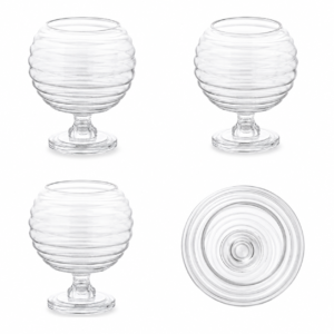 Wholesale Ribbed Globe Pedestal Glass Vase - view 3
