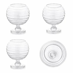 Wholesale Ribbed Globe Pedestal Glass Vase - view 3
