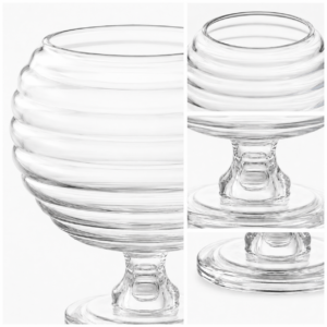 Wholesale Ribbed Globe Pedestal Glass Vase - view 5