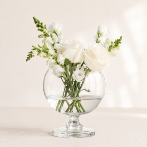 Wholesale Clear Globe Pedestal Glass Vase - view 2