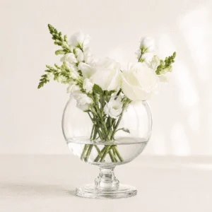 Wholesale Clear Globe Pedestal Glass Vase - view 2