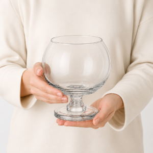 Wholesale Clear Globe Pedestal Glass Vase - view 6
