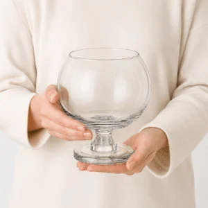 Wholesale Clear Globe Pedestal Glass Vase - view 6