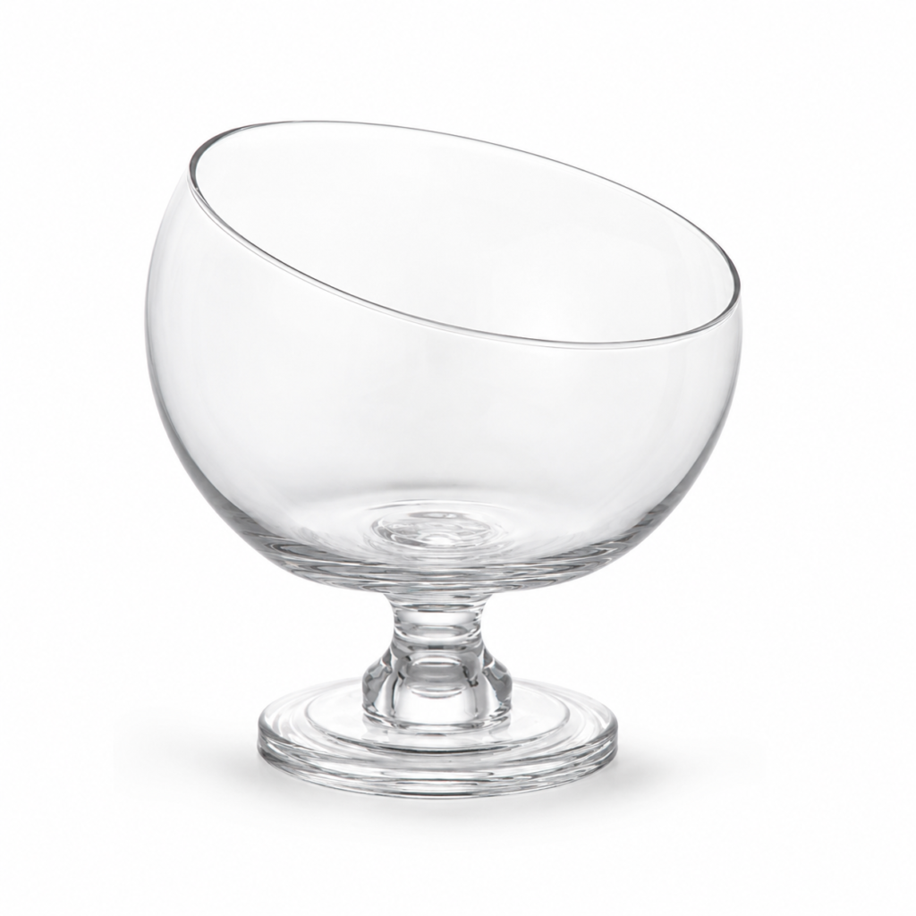 Wholesale Slanted-Rim Pedestal Glass Vase - view 1