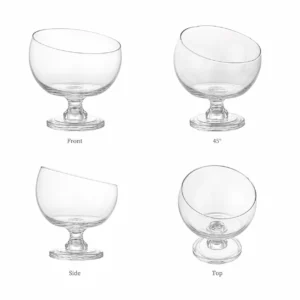 Wholesale Slanted-Rim Pedestal Glass Vase - view 3