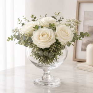 Wholesale Clear Round Pedestal Glass Vase - view 2