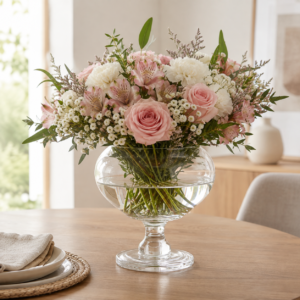 Wholesale Clear Round Pedestal Glass Vase - view 7