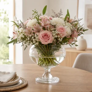 Wholesale Clear Round Pedestal Glass Vase - view 7