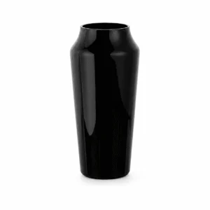 Wholesale Glossy Colored Glass Vase – Black & Aqua - view 1