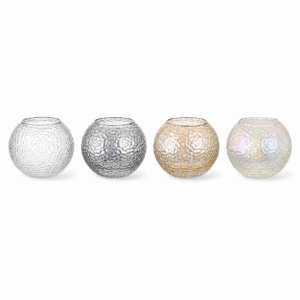 Wholesale Spherical Hammered Glass Vase – 4 Finishes - view 3