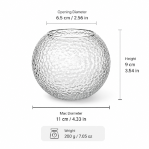 Wholesale Spherical Hammered Glass Vase – 4 Finishes - view 4