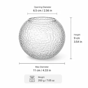 Wholesale Spherical Hammered Glass Vase – 4 Finishes - view 4
