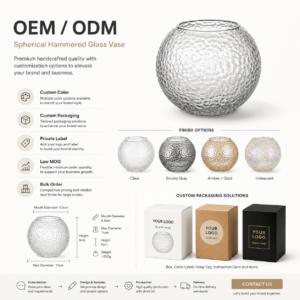 Wholesale Spherical Hammered Glass Vase – 4 Finishes - view 8