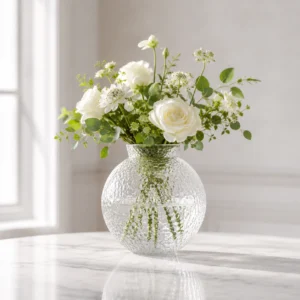 Wholesale Round Hammered Glass Vase – 4 Finishes - view 2