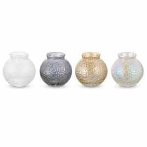 Wholesale Round Hammered Glass Vase – 4 Finishes - view 3