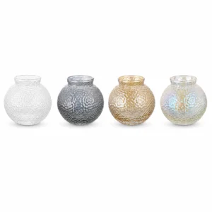 Wholesale Round Hammered Glass Vase – 4 Finishes - view 3