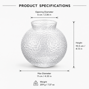 Wholesale Round Hammered Glass Vase – 4 Finishes - view 4