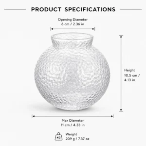 Wholesale Round Hammered Glass Vase – 4 Finishes - view 4