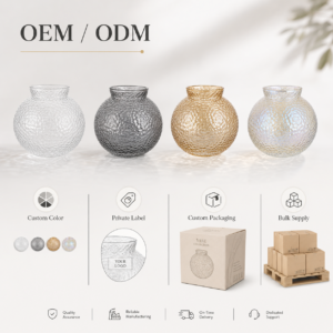 Wholesale Round Hammered Glass Vase – 4 Finishes - view 8