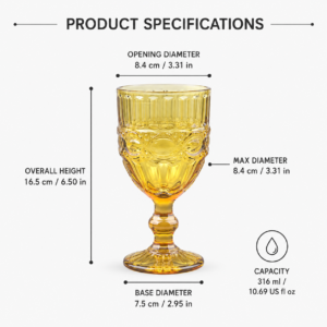 Vintage Pressed Glass Goblet – Amber & Olive Green - view 4