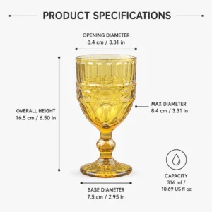Vintage Pressed Glass Goblet – Amber & Olive Green - view 4