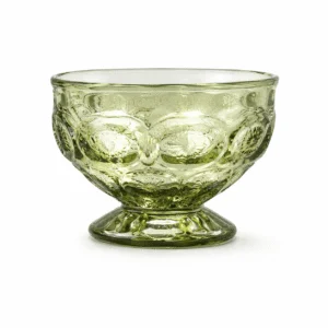 230ml Olive Green Pressed Glass Dessert Bowl – Wholesale - view 1