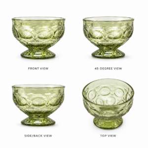 230ml Olive Green Pressed Glass Dessert Bowl – Wholesale - view 3