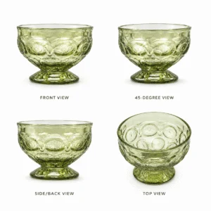 230ml Olive Green Pressed Glass Dessert Bowl – Wholesale - view 3