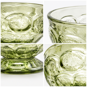 230ml Olive Green Pressed Glass Dessert Bowl – Wholesale - view 5