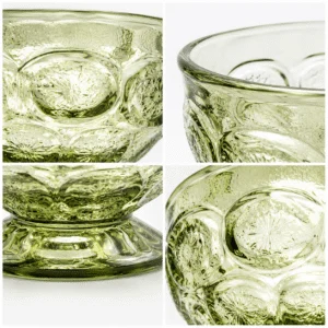 230ml Olive Green Pressed Glass Dessert Bowl – Wholesale - view 5