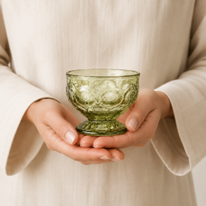 230ml Olive Green Pressed Glass Dessert Bowl – Wholesale - view 6