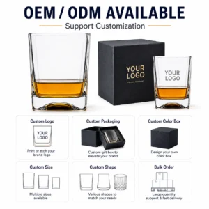 260ml Square Whiskey Glass – Heavy Base Tumbler for Wholesale - view 8