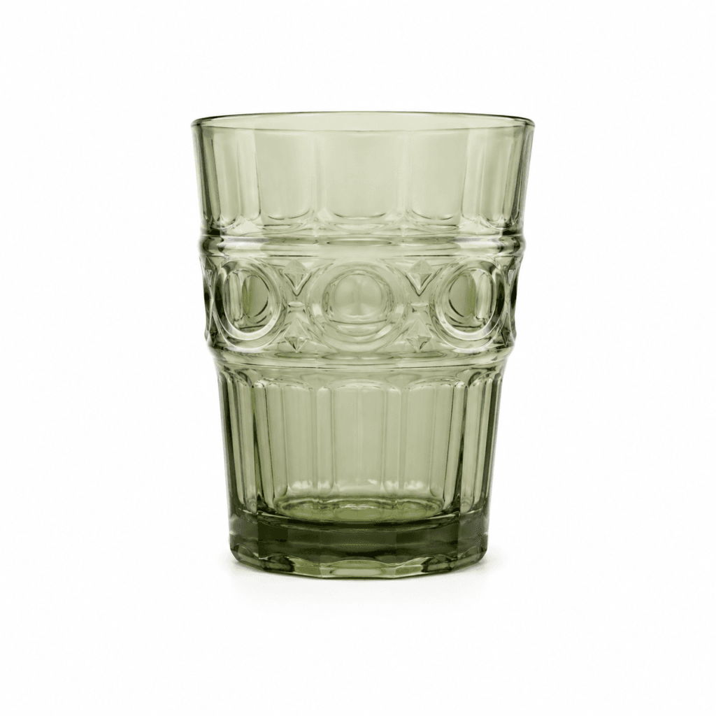 270ml Vintage Embossed Green Glass Tumbler – Wholesale - view 1